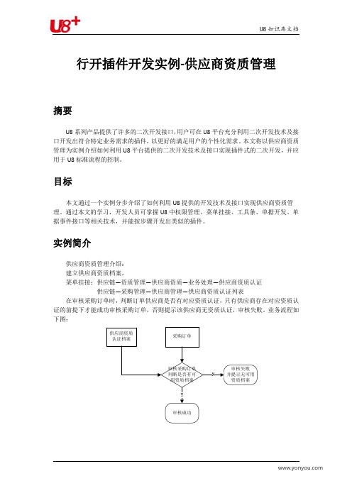 行开插件开发实例_供应商资质管理