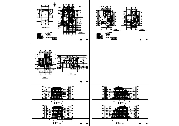 某地区一套完整的别墅建筑结构施工图