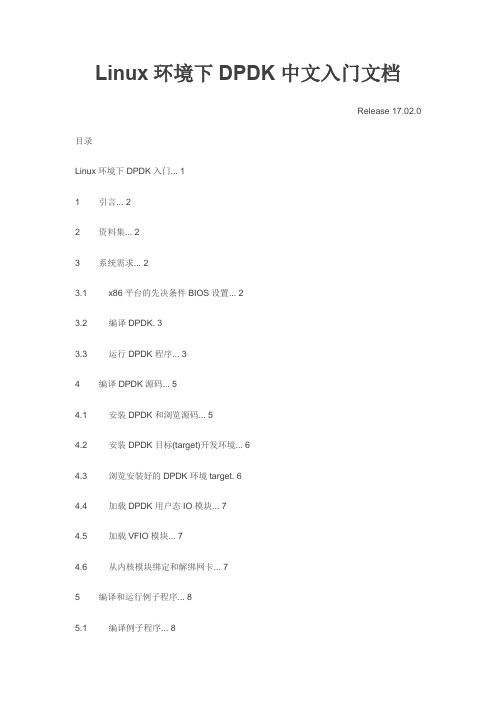 Linux环境下DPDK中文入门文档