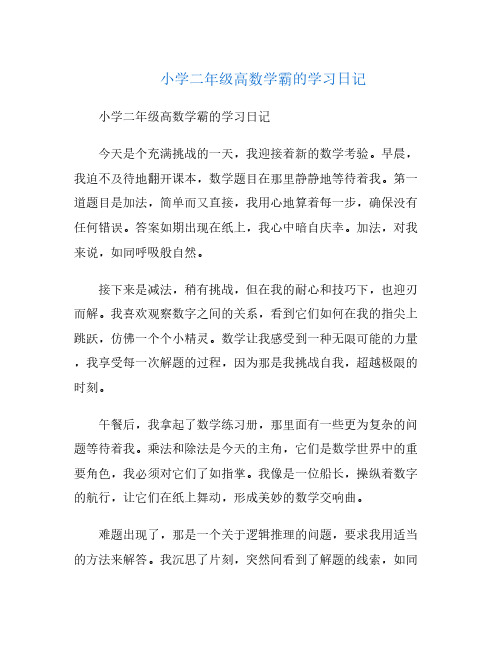 小学二年级高数学霸的学习日记