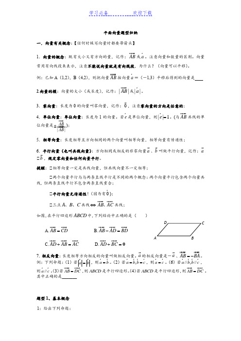 平面向量题型归纳