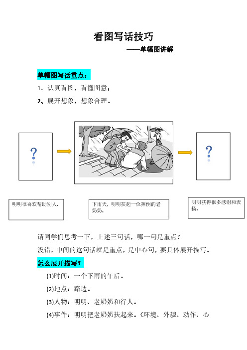 看图写话技巧(单幅图和多幅图)