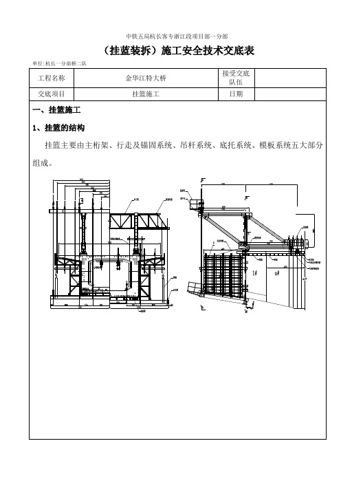 挂篮装拆技术交底