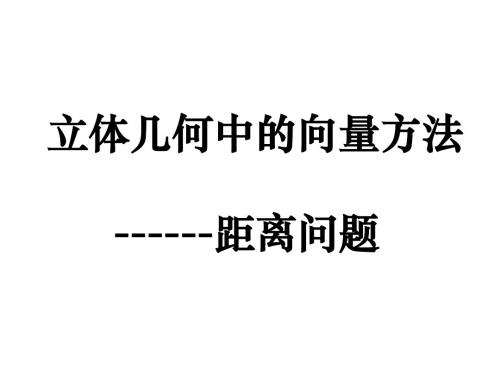 高二数学空间向量解决空间距离问题