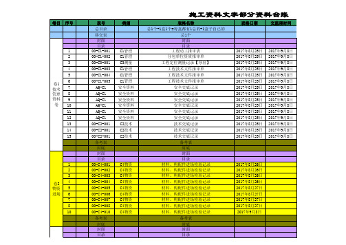 (完整版)某工程资料台账-资料表格台账