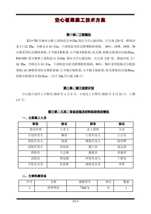 空心板预制开工报告(定稿).