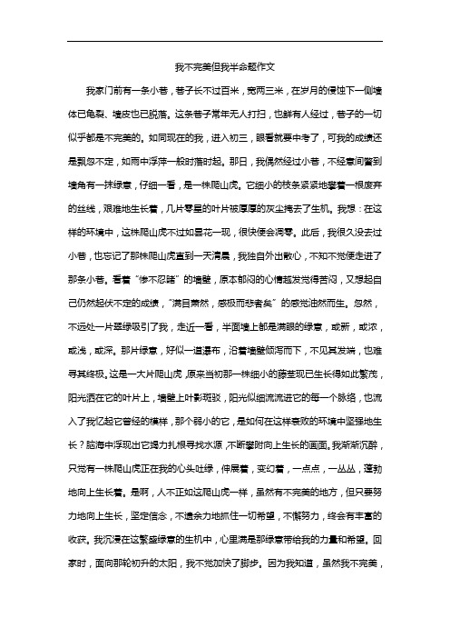 我不完美但我半命题作文