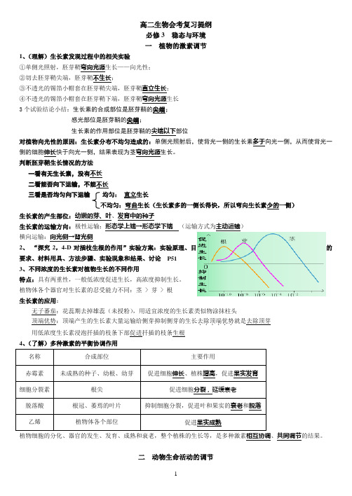 高二生物会考复习提纲