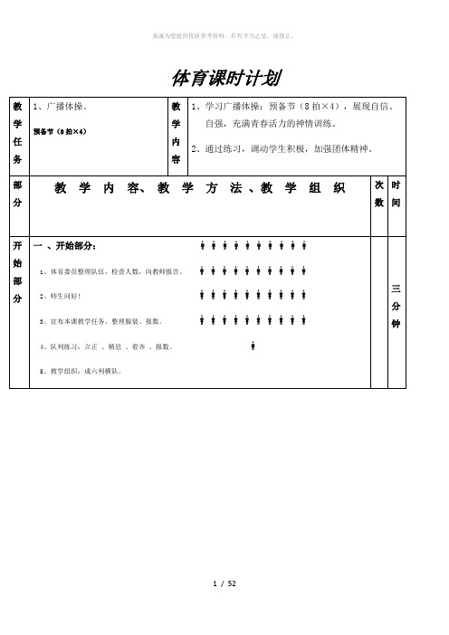 广播体操教案(放飞理想)