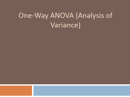 Lecture 6- One-way ANOVA