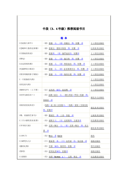 适合中年级孩子阅读的好书推荐书目