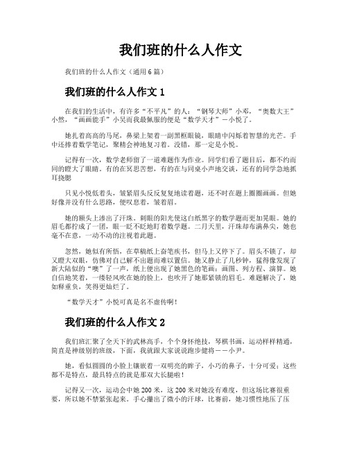 我们班的什么人作文