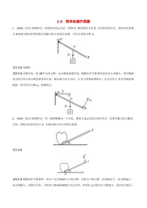 备战2020中考物理 专题2.8 简单机械作图题(含解析)