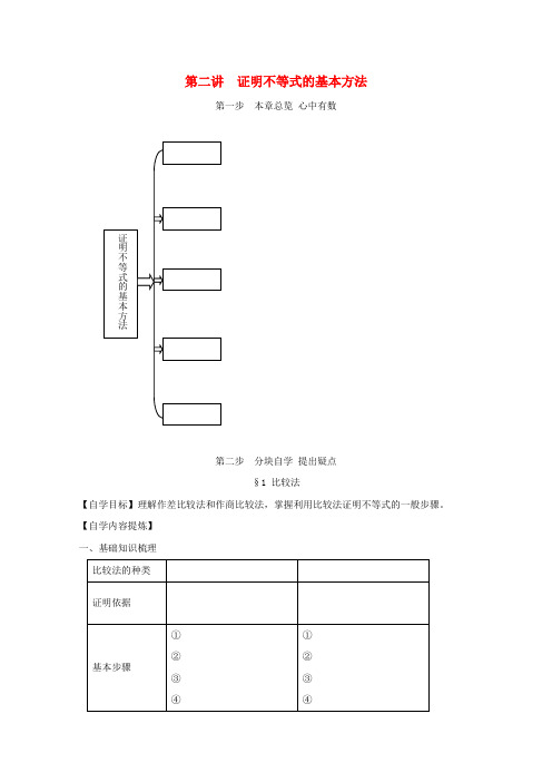 高中数学 第二讲 不等式的证明学案新人教A版选修4-5