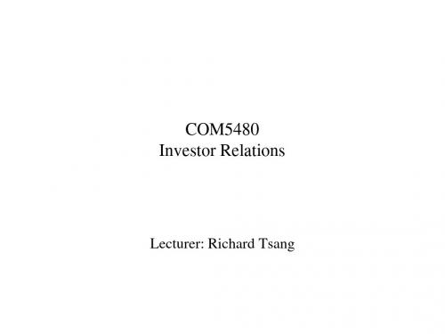 Lecture1InvestorRelations投资者关系