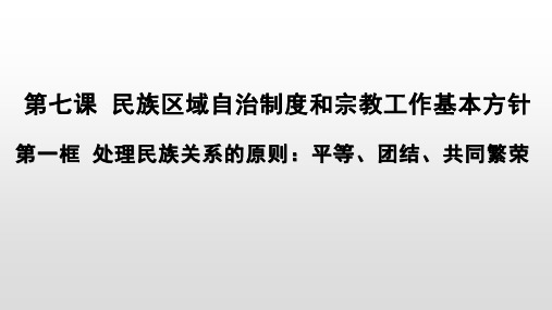 人教版高中政治必修二处理民族关系的原则平等、团结、共同繁荣(共21页)