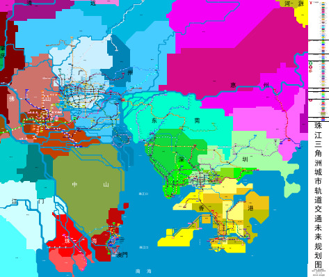 珠江三角洲城市轨道交通未来规划图