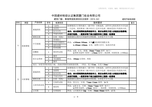 门窗幕墙-常规检测项目及取样