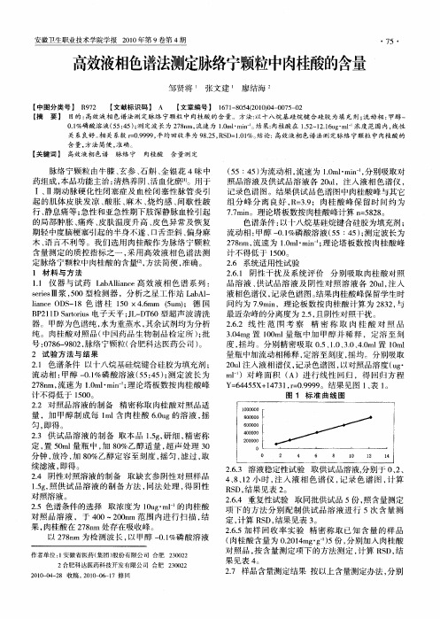 高效液相色谱法测定脉络宁颗粒中肉桂酸的含量