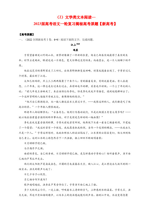 (2)文学类文本阅读—2023届高考语文一轮复习揭秘高考原题【新高考】