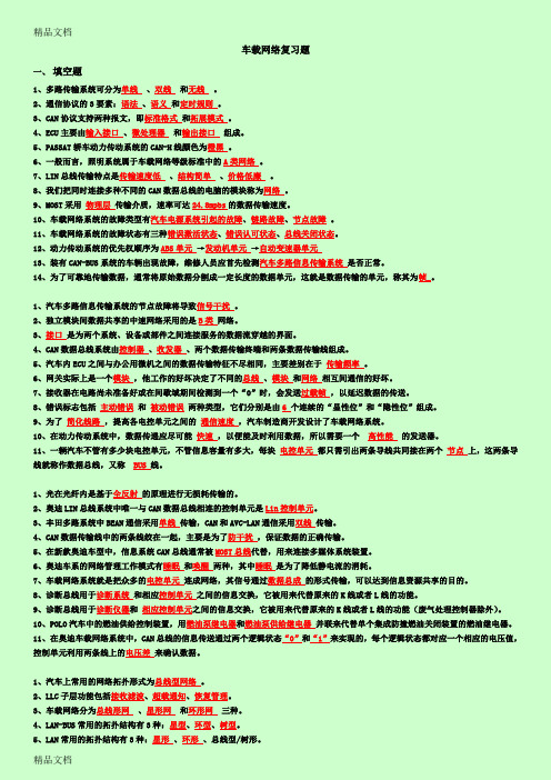 最新《汽车车载网络技术》期末复习题资料