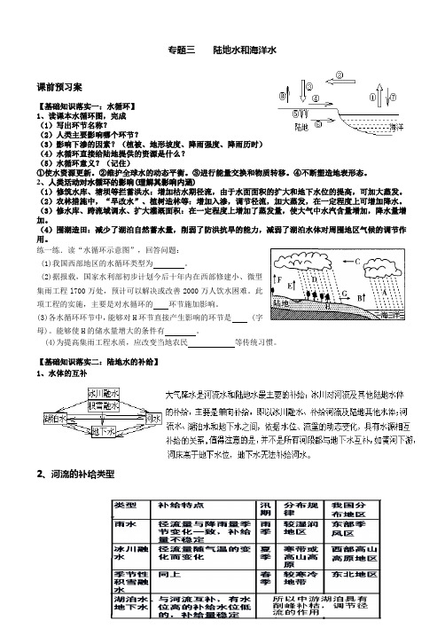 专题三    陆地水和海洋水