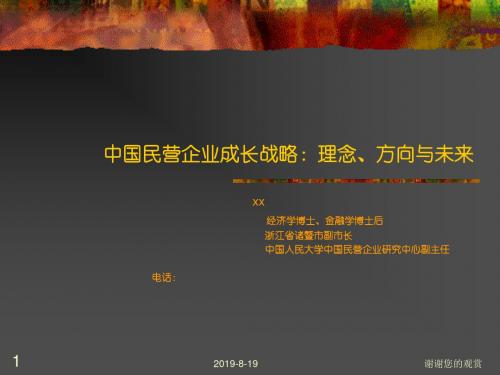 中国民营企业成长战略(解树江博士、副市长).ppt