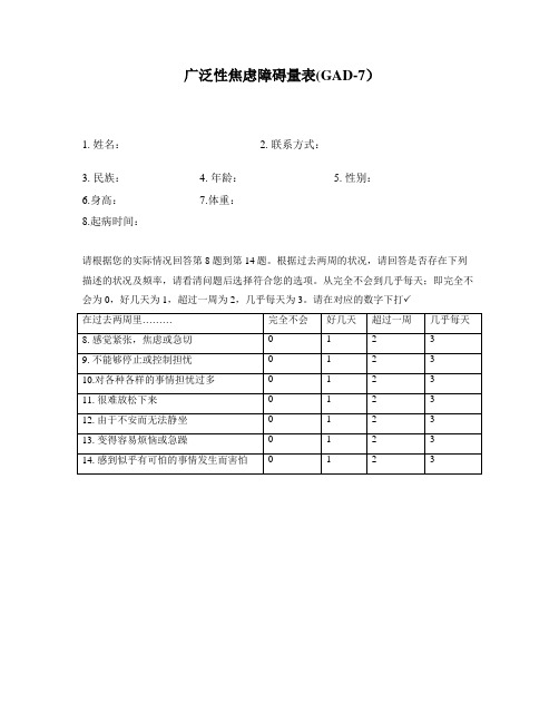 GAD-7以及 PHQ