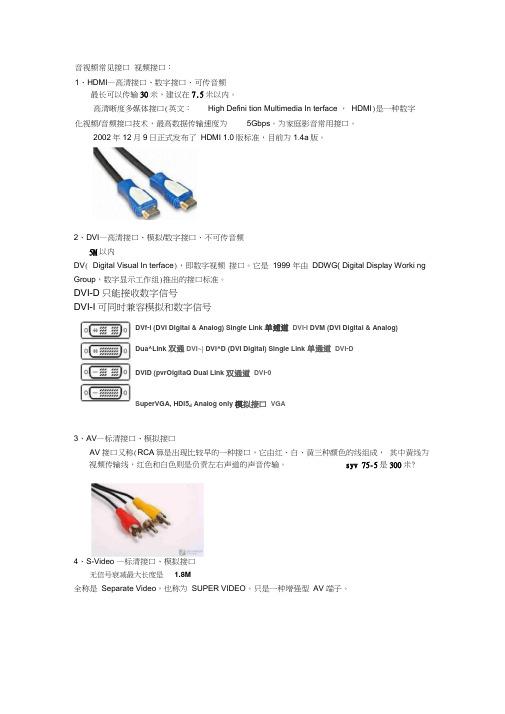 音视频常见接口