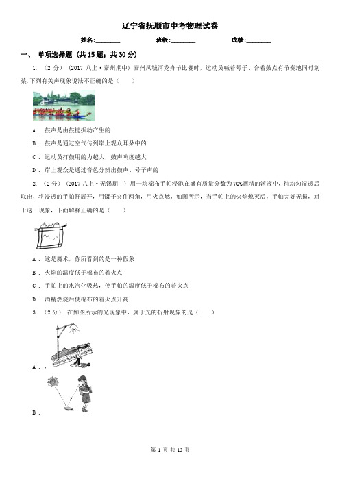 辽宁省抚顺市中考物理试卷 