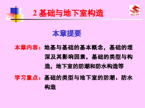 房屋建筑构造2基础与地下室构造