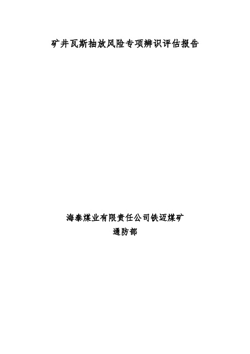 瓦斯抽放专项辨识评估报告