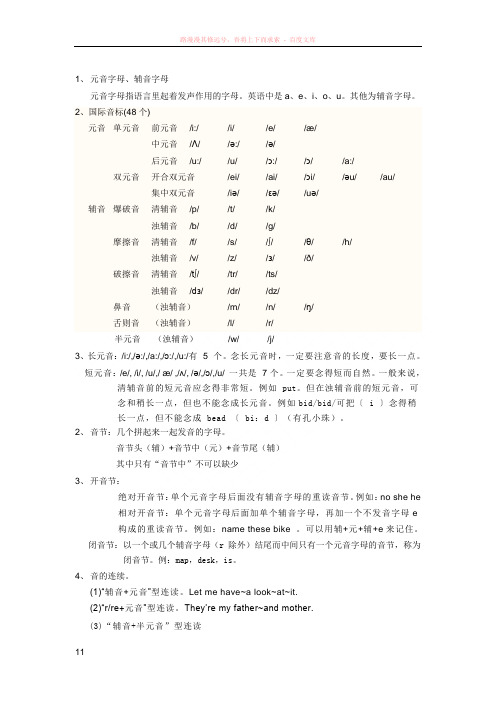 英语音标、发音规则学习笔记