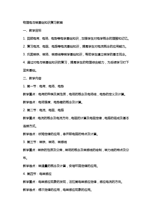 物理电与磁基础知识复习教案