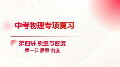 2024年中考物理专项复习课件 第四讲 质量与密度 第一节 质量 密度