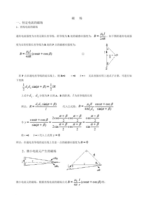 高中物理竞赛《磁场》内容讲解