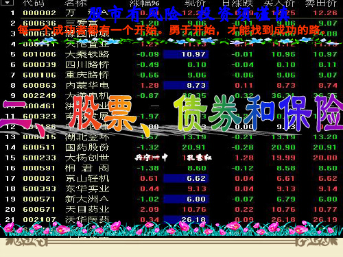 人教版高中政治必修一 6.2股票、债券和保险(共28张PPT)