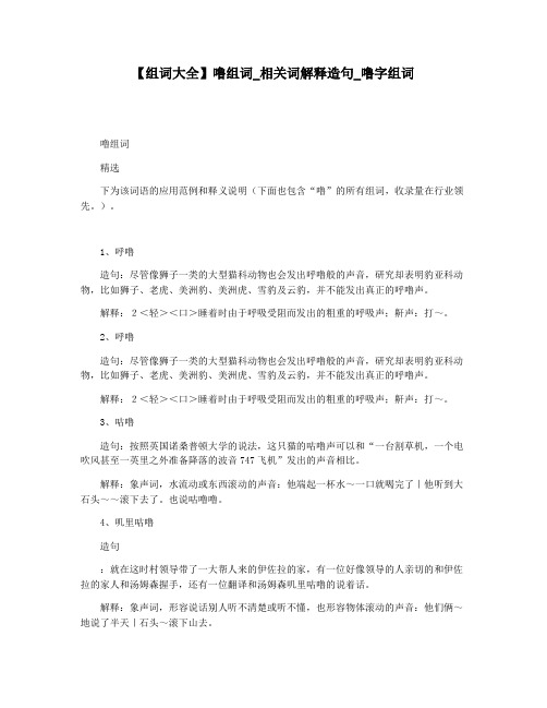 【组词大全】噜组词_相关词解释造句_噜字组词