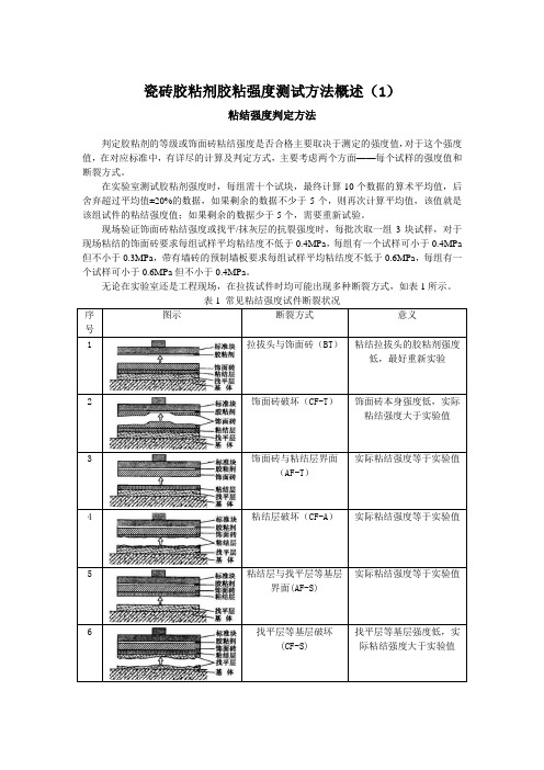 粘结强度判定方法