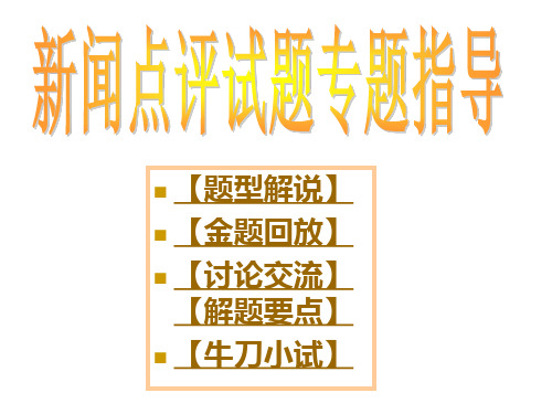 高考语文一轮复习课件：新闻点评 (共19页)