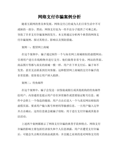 网络支付诈骗案例分析