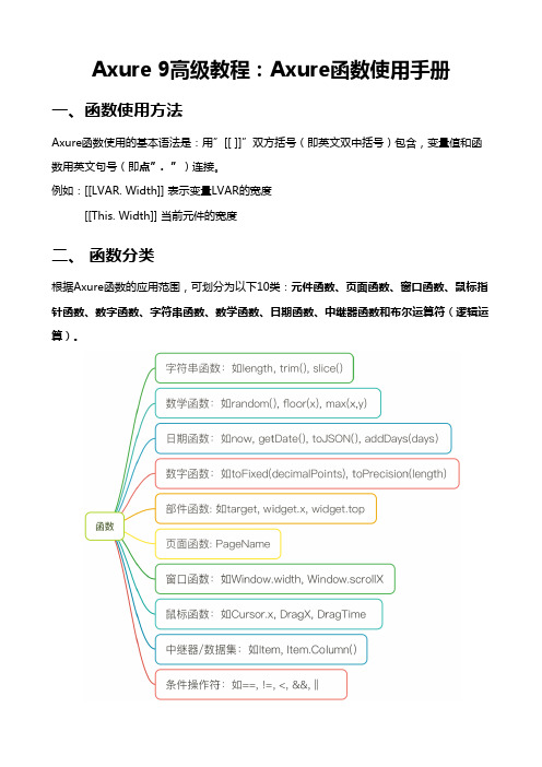 Axure 9高级教程：Axure函数使用手册