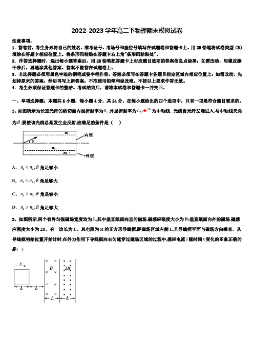 2023年苏州实验中学物理高二下期末检测试题含解析