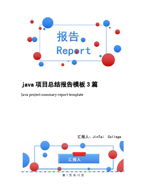 java项目总结报告模板3篇