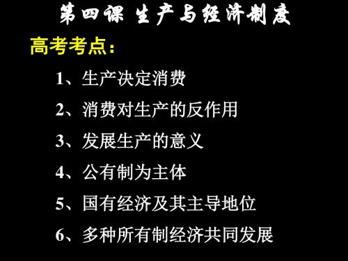 高中政治高点复习经济生活第四课ppt