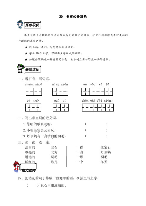 语文2上苏教版试卷 113份+282页(苏教版)二年级语文上册《20  美丽的丹顶鹤》同步练习