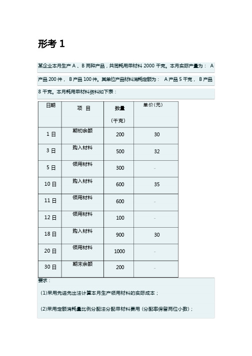 2021年国家开放大学《成本会计》形考任务1-6答案