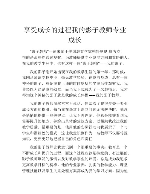 享受成长的过程我的影子教师专业成长