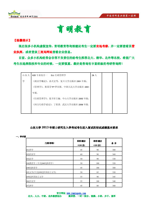 2014年山大行管考研参考书-考研招生人数-考研冲刺押题模拟考试