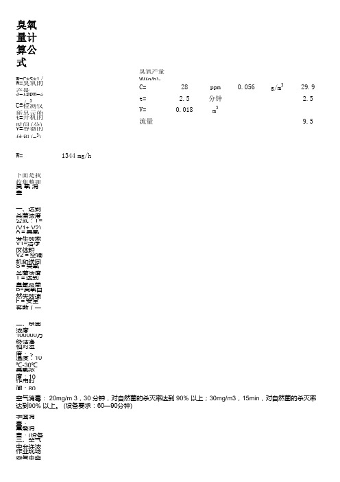 臭氧量度算公式